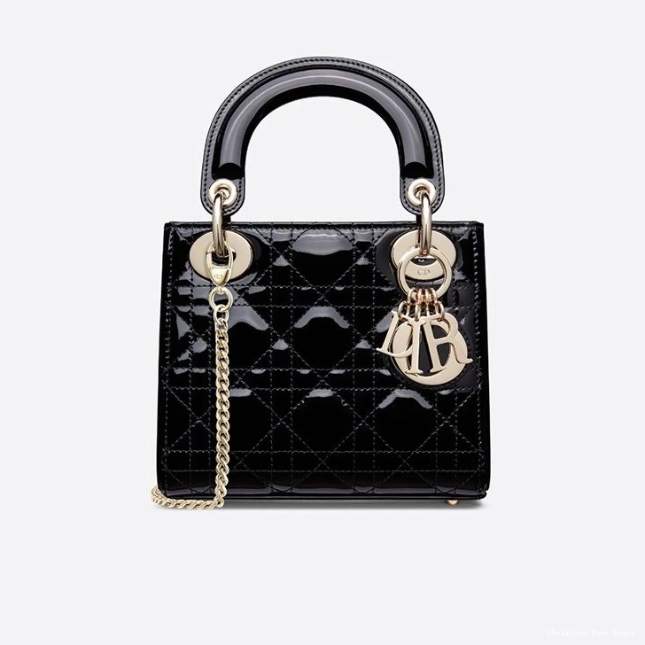 Cheap Patent Lady Calfskin Bag Cannage Mini Black Dior 0714 Luxury